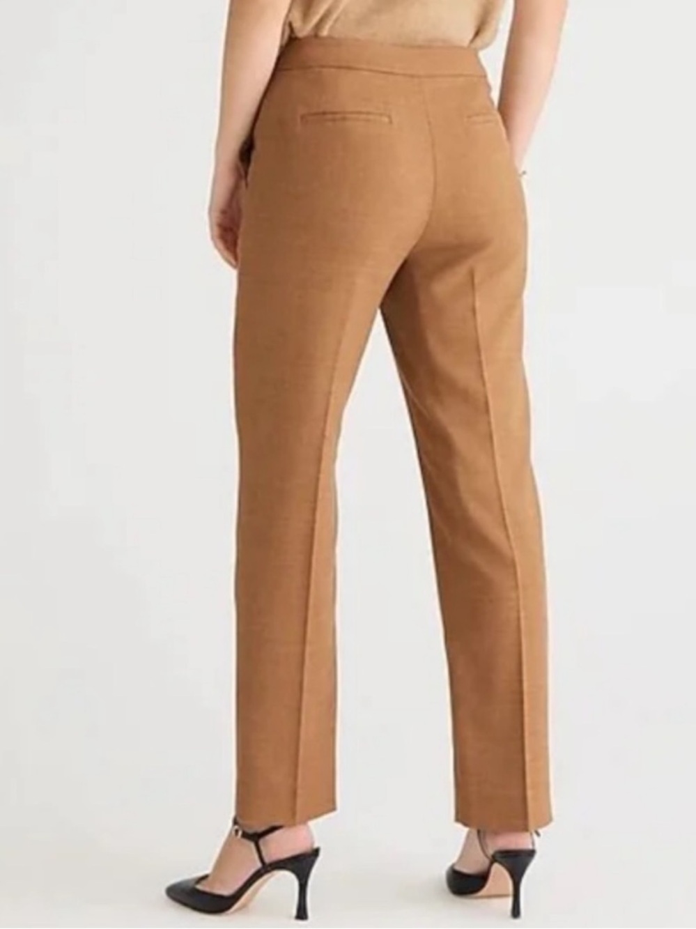 J. Crew Kate Straight Leg Pant Italian City Wool Blend Heather Acorn Women’s 12 - Picture 2 of 12